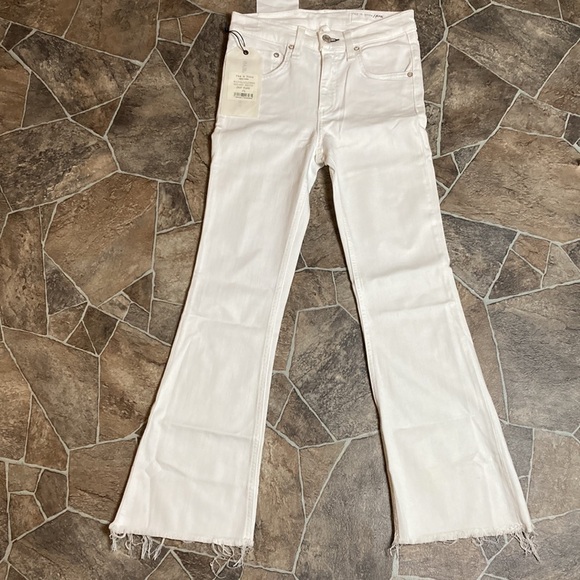 NWT Rag & Bone Crop Flare Jeans Sz 24 in White - Picture 2 of 13
